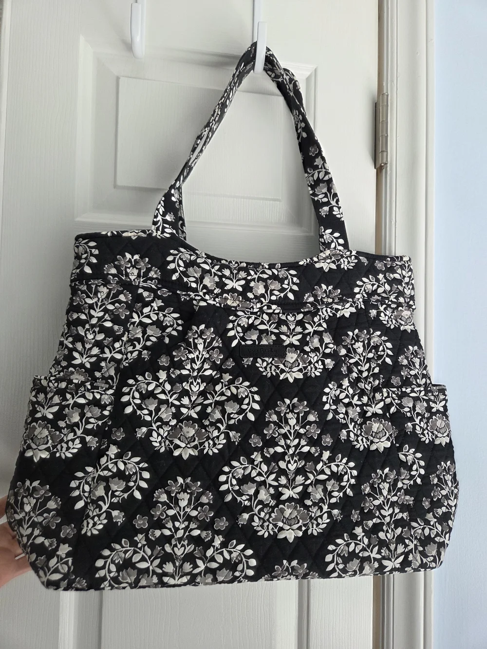 Vera Bradley Black and White Quilted Floral Tote